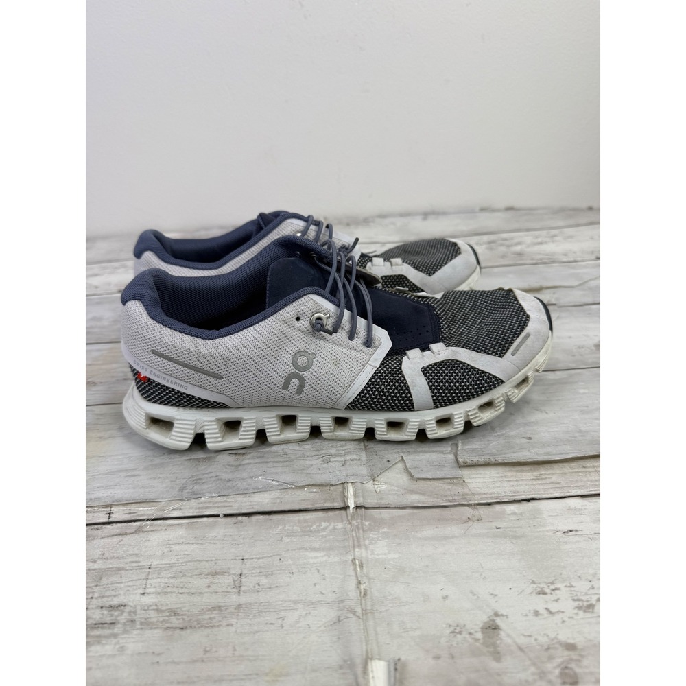 On Cloud Running Shoes Mens Grey Navy Blue Low Top Sneakers 19.4010